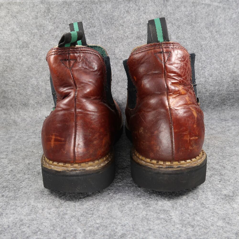 Georgia Giant Shoes Mens 10.5 Romeo Boots Pull On Waterproof Leather Brown Work - Picture 7 of 15